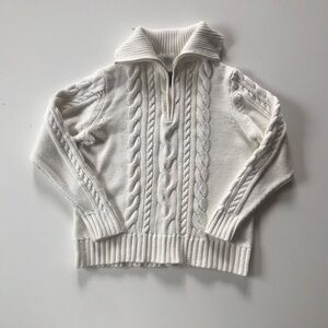 ll bean double L cable quarter zip sweater